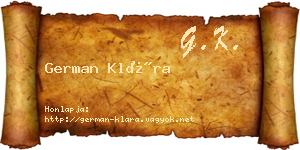 German Klára névjegykártya